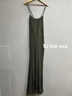 To the sea トゥザシー オールインワン ニットパンツ  カーキ