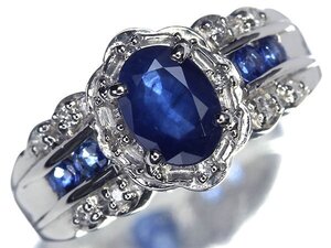 OO14166T初売り【1円～】新品【RK宝石】≪Sapphire≫ 上質サファイア 大粒1.2ct 極上ダイヤモンド Pt900 高級リング ダイヤ