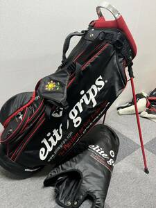 送料無料 限定 美品 2023年 エリートグリップ elite grips クロコ型押し スタンド キャディバッグ 軽量