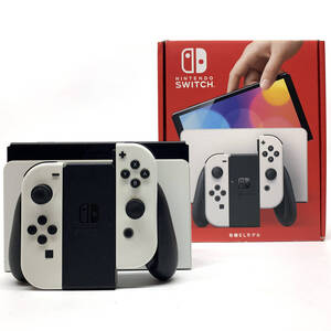 tu056　Nintendo Switch　有機ELモデル　本体 Joy-con(L)、(R)　ホワイト　HEG-001　 ※ジャンク