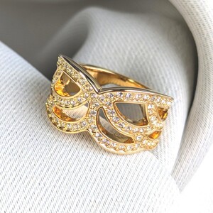 SWAROVSKI スワロフスキー Crystal Ring Protect Yellow Gold 指輪 アクセサリー ゴールドカラー クリスタルリング