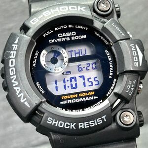美品 CASIO カシオ G-SHOCK ジーショック FROGMAN フロッグマン ブラックスポッツ GW-200RB-1JF 腕時計 タフソーラー チタン 多機能 メンズ