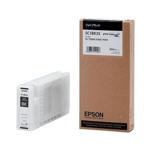 【新品】(まとめ) エプソン EPSON インクカートリッジ フォトブラック 350ml SC1BK35 1個 〔×10セット〕