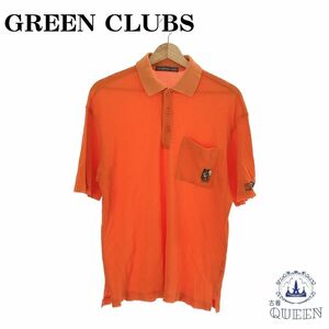 ☆美品☆ GREEN CLUBS グリーンクラブ ポロシャツ トップス 半袖 ワンポイント レディース オレンジ 3 901-661 送料無料