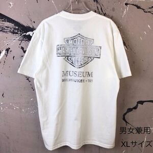 Tシャツ ホワイト 白 半袖 ビンテージ 半袖Tシャツ 半袖プリントTシャツ ハーレーダビッドソン ツーリング ストリート系 XL