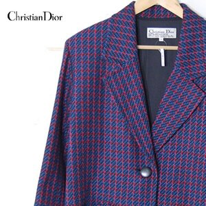 クリスチャンディオールChristian Dior■MODELE EXPORTATION ウール テーラードジャケット シングル■9■ネイビー ※NK4n12253