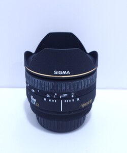 美品/ SIGMA FISHEYE180° 15mm 1:2.8D EX カメラレンズ Canon用 フィッシュアイ AF動作未確認 キャノン シグマ(R-28)