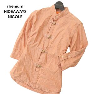 rhenium HIDEAWAYS NICOLE ハイダウェイ ニコル 春夏 トグルボタン★ 7分袖 バンドカラー シャツ Sz.46　メンズ　A4T04824_5#A