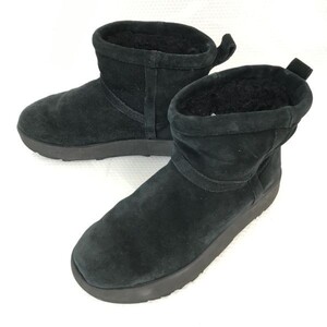 アグ/UGG★ビブラムソール/ムートンブーツ【24.0/黒/BLACK】F27188G/レディース/Shoes◆pQ-459