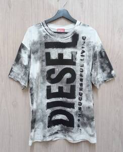 DIESEL/ディーゼル/半袖Tシャツ/T-BOXT-BISC/ホワイト×ブラック/Sサイズ