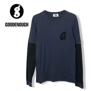 vintage★グッドイナフ GOODENOUGH★初期 g ロゴ レイヤード 長袖 Tシャツ カットソー ロンT グレー系 size M 管:C:01　