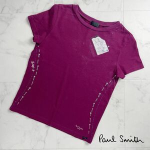 Paul Smith Black ポールスミス ブラック ステッチデザイン プリントTシャツ 半袖カットソー トップス レディース 赤紫 サイズM*RC1056