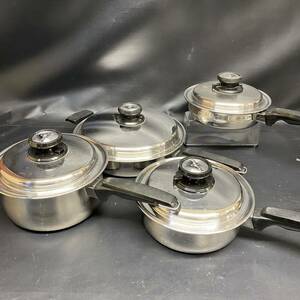 Y389　【保管品】ウエストベンド社 Cook Best クックベスト フライパン 片手鍋セット Made in USA Cookware ガス火,IH対応 ステンレス