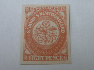 ＜参考品＞　20LH　S　NEWFONNDLAND(カナダ) 切手　1857-62年　SC#8　8P　未使用OH　※説明欄必読