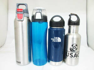 N8983【水筒】4本★ウォーターボトル★ザ ノースフェイス klean kanteen 16oz 473ml★SIGG 0.5L★USAC etc★中古★