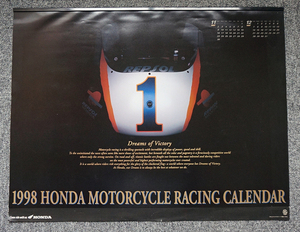 【未使用】1998年 ホンダ モーターサイクル レーシング カレンダー HONDA MOTORCYCLE RACING calendar◇ミック ドゥーハン Mick Doohan/NSR