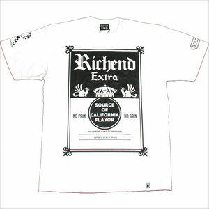 3XL RICHEND/リッチエンド Tシャツ【EXTRA/エクストラ】ホワイト×ブラック 白 黒 モノトーン ストリート ビッグサイズ アメージング 服