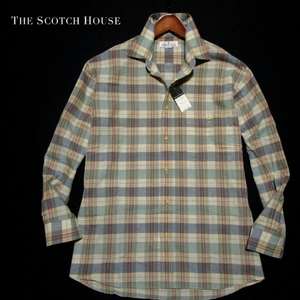 新品 【ザ・スコッチハウス】 チェックデザイン　長袖レギュラーシャツ　サイズM　デッドストック　THE SCOTCH HOUSE　三陽商会