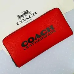 coachコーチ長財布　レディースのレッド色新品財布