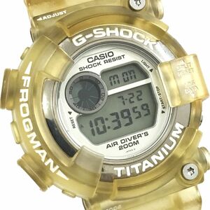 美品 CASIO カシオ G-SHOCK ジーショック FROGMAN フロッグマン 腕時計 DW-8201WC-7T クオーツ デジタル ラウンド TITANIUM 動作OK