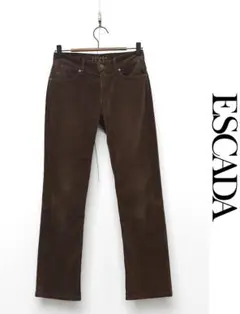 A375/ESCADA コーデュロイパンツ 細畝 ストレッチ 32 ブラウン