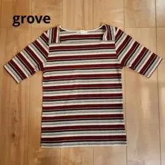 grove　ボーダーの半袖ニット