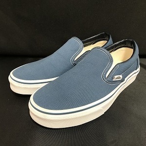 未使用 VANS クラシック スリッポン VN000EYENVY メンズ レディース 24.5cm ブルー系 [jgg]