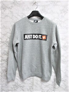 ☆NIKE ナイキ JUST DO IT ボックスロゴ スウェット トレーナー/メンズ/S☆グレー☆大人気完売モデル