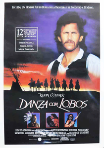 映画ポスター、”Danza con Lobos; ;ダンス　ウイズ　ウルフス”,size 66.0x96.0cm, ケビン・コスナー監督、主演、1996年公開