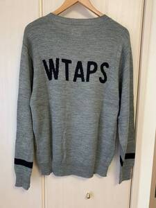 【極美品】WTAPS(ダブルタップス) CREW/SWEATER WOAC グレー ロゴ 