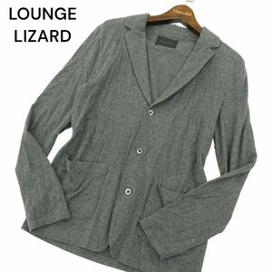 LOUNGE LIZARD ラウンジリザード 通年 スリム★ ジャケット カーディガン Sz.2　メンズ グレー 日本製　A4T07742_7#O