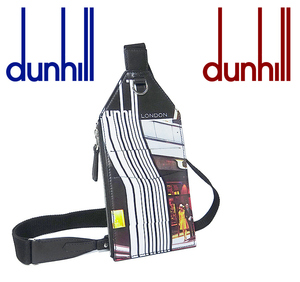 【超美品 ほぼ未使用】 ダンヒル dunhill ボディバッグ ショルダーポーチ ミニ 鞄 レザー ブラック メンズ レディース ポケット多め 軽い