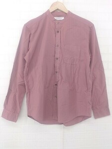 ◇ ◎ green label relaxing UNITED ARROWS バンドカラー 長袖 シャツ サイズM パープル系 メンズ P