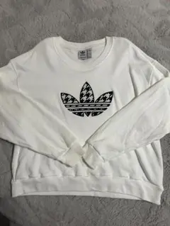 【美品】adidas 千鳥柄ロゴ トレーナー