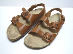 ビルケンシュトックBIRKENSTOCKローマ茶サンダル25.5～26cm L9M7