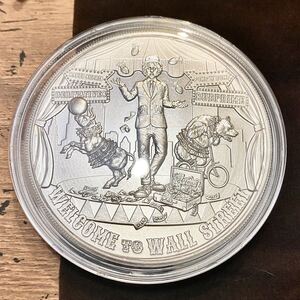 激レア☆大型 銀貨 2022 Awakening 5oz 純銀 Welcome To Wall Street 