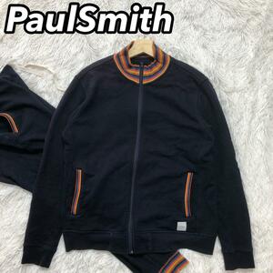 Paul Smith ポールスミス ラウンジウェア スウェット セーター トレーナー ジャージ パンツ 上下 セットアップ ネイビー 紺色 M メンズ