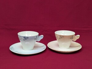 S221-S3-16216 ROYAL COPENHAGEN ロイヤルコペンハーゲン ミッドサマーナイトドリーム カップ＆ソーサー 2客 ブルー ピンク 茶器 現状品3