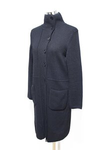 美品♪ TALBOTS タルボット デザイン 厚手 カーディガン ロングニットコート 黒