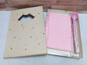 【未使用品】手組紐 帯締め 帯揚げ 2点セット 絹 ピンク 金属糸 着物 和装 着付け 組紐 正絹 伝統工芸 小物 和装小物 まとめて