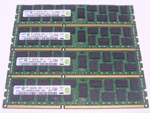 メモリ サーバーパソコン用 低電圧 1.35V Samsung PC3L-12800R(DDR3L-1600R) ECC Registered 8GBx4枚 合計32GB 起動確認済みです⑧