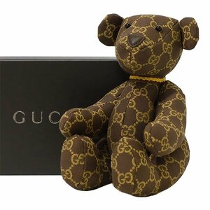 【送料無料】【本物】美品★GUCCI★グッチ★テディベア★GGキャンバス★ブラウン★ぬいぐるみ★くま★インテリア★人形★可愛い★オブジェ