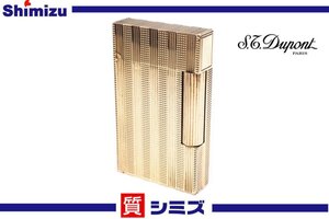 1円【S.T.Dupont】着火未確認 デュポン ライン2 20μ ストライプ ゴールド 喫煙具 小物 アクセサリー◆質屋