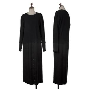 トリココムデギャルソンtricot COMME des GARCONS 異素材切替ニットワンピース 黒M位