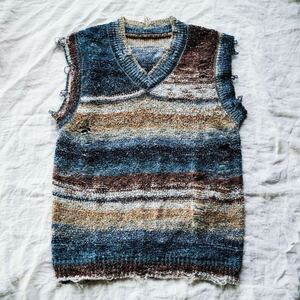 Japanese Label Y2K knit vest sweater addiction share spirit obelisk ifsixwasnine lgb goa kmrii archive Dries van noten 