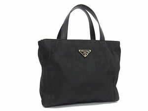 1円 PRADA プラダ テスートナイロン ハンドバッグ トートバッグ レディース メンズ ブラック系 FD2872