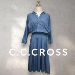 C.C.CROSS シーシークロス デニム ワンピース　シャツワンピ　ロング　M