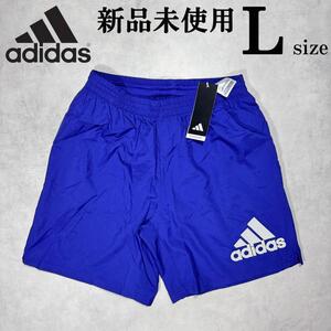 新品 Lsize アディダス ランニング ショートパンツ ショーツ adidas RUNNING SHORT PANT インナー付き 大きいロゴプリント スポーツ 人気