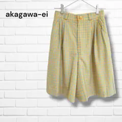 【akagawa-ei】赤川英 チェックハーフパンツ キュロット ウール混