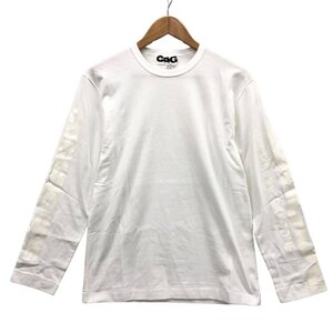 極美品◆Tシャツ コムデギャルソン CDG 長袖 Tシャツ AD2019 SZ-T035 袖バックプリント ホワイト メンズ M comme des garcons 【AFB21】